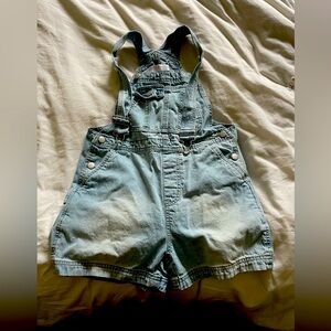 Denim overalls, shorts